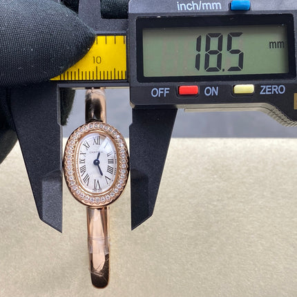 CARTIER BAIGNOIRE WATCH IN ROSE GOLD WITH DIAMOND-SET BEZEL