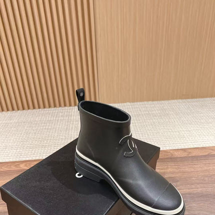 CC RAIN BOOTS BLACK CREAM TPU
