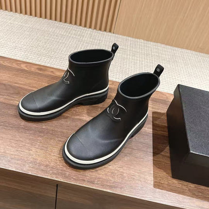 CC RAIN BOOTS BLACK CREAM TPU