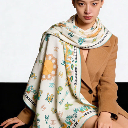 CHANEL 26S SCARF 135 IN CASHMERE AND SILK 306128