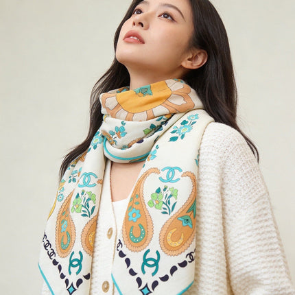 CHANEL 26S SCARF 135 IN CASHMERE AND SILK 306128