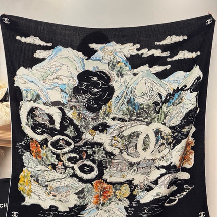 CHANEL 26S SCARF 135 IN CASHMERE AND SILK 309325