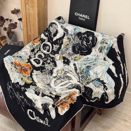 CHANEL 26S SCARF 135 IN CASHMERE AND SILK 309325