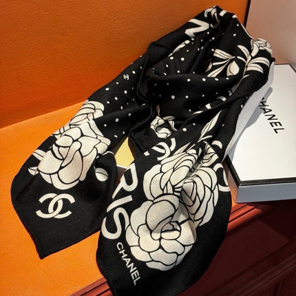 CHANEL 26S SCARF 140 IN CASHMERE AND SILK 309330