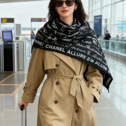 CHANEL 26S SCARF 135 IN CASHMERE AND SILK 309362