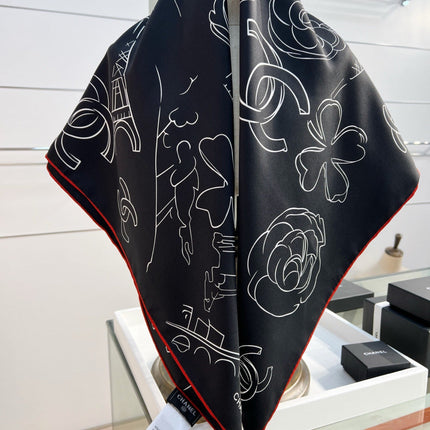 CHANEL 26S SCARF 90 IN SILK 309929