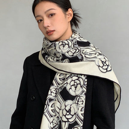 CHANEL 26S SCARF 140 IN CASHMERE AND SILK 309373