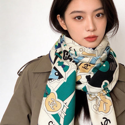 CHANEL 26S SCARF 135 IN CASHMERE AND SILK 309868