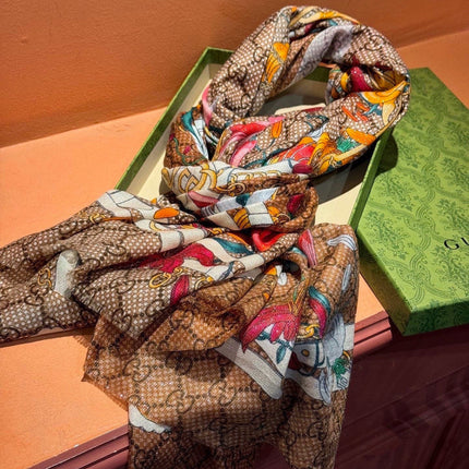 GUCCI 26S SCARF 200 IN CASHMERE AND SILK 315131