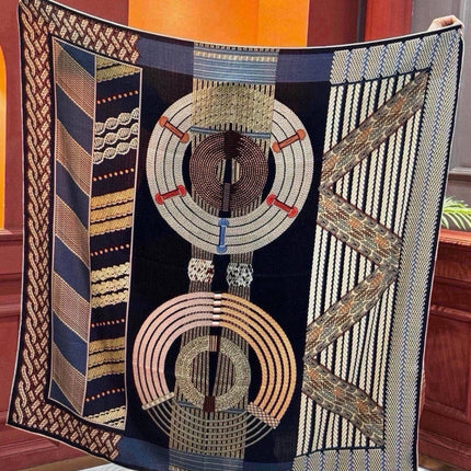 HERMES 26S SCARF 135 IN SILK AND CASHMERE 492303