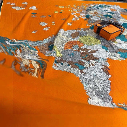 HERMES 26S SCARF 140 IN SILK AND CASHMERE 496065