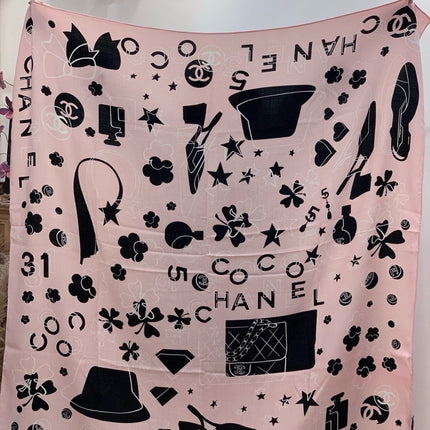 CHANEL 26S SCARF 140 IN SILK AND CASHMERE 509438