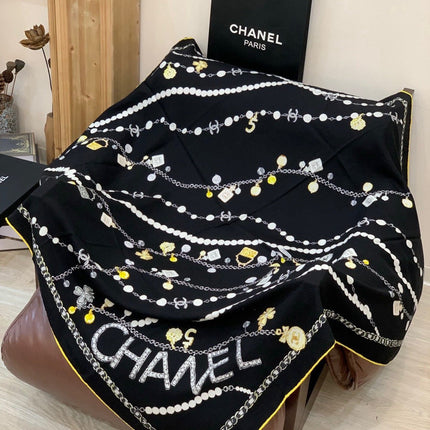 CHANEL 26S SCARF 135 IN SILK AND CASHMERE 511043