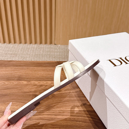 DIOR 26S SLIDE SANDALS IN WHITE CLUB WOVEN CALFSKIN