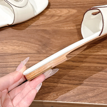 DIOR 26S SLIDE SANDALS IN WHITE CALFSKIN CD LOGO