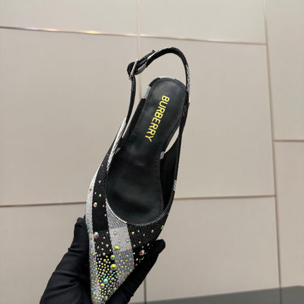 BURBERRY 26S SLINGBACK IN STRIPED COLOR COORDINATION FABRIC STYLE 3
