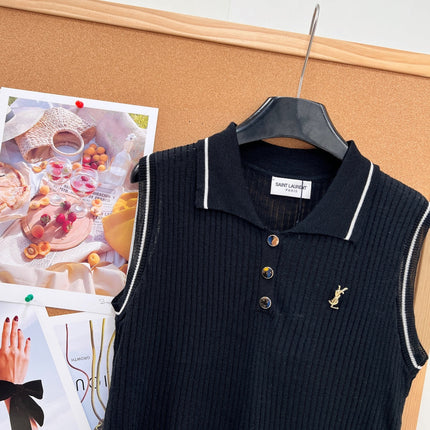 26S SLEEVELESS KNIT POLO TOP 486