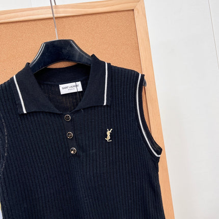 26S SLEEVELESS KNIT POLO TOP 486