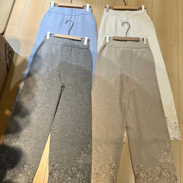 LP 26S EMBROIDERED CASHMERE PANTS 628