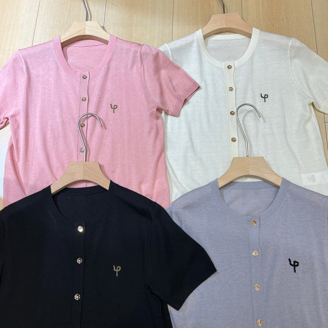 LORO PIANA 26S SHORT SLEEVE CARDIGAN 842