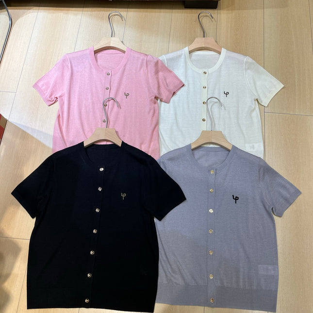 LORO PIANA 26S SHORT SLEEVE CARDIGAN 842