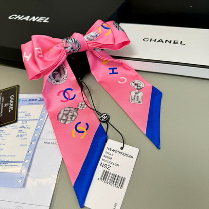 CHANEL 26S TWILLY SCARF 120 IN SILK 430428