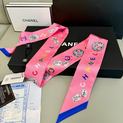 CHANEL 26S TWILLY SCARF 120 IN SILK 430428