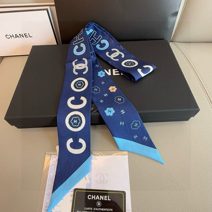 CHANEL 26S TWILLY SCARF 120 IN SILK 496163