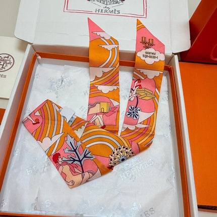 HERMES 26S TWILLY SCARF 86 IN SILK 496169