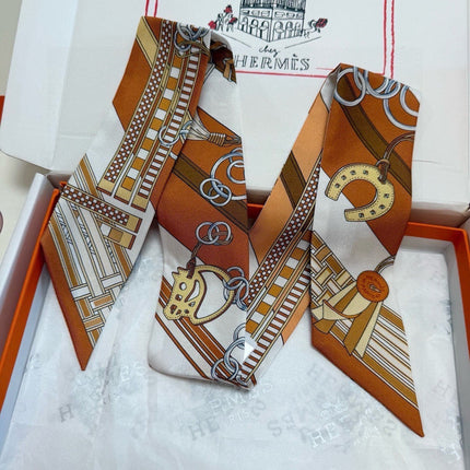 HERMES 26S TWILLY SCARF 86 IN SILK 498654