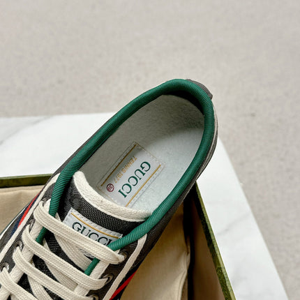 GUCCI 26S LOW TOP SNEAKERS IN DARK GREY CANVAS STYLE 20