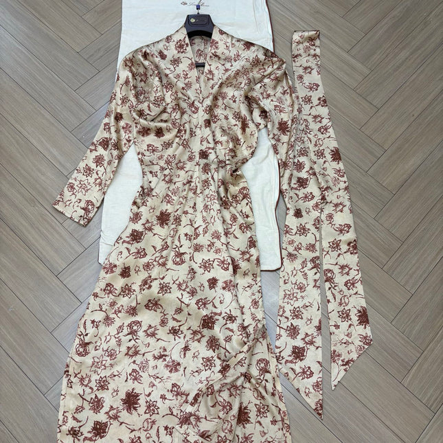 LORO PIANA 26S LONG SILK DRESS 712