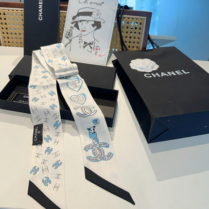 CHANEL 26S TWILLY SCARF 120 IN SILK 508916