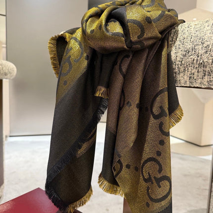 GUCCI 26S SCARF 140 IN CASHMERE AND SILK 309394