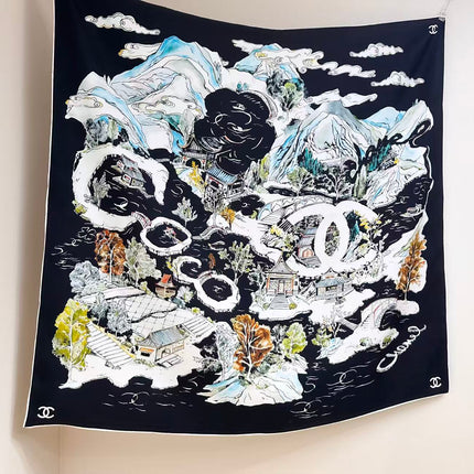 CHANEL 26S SCARF 90 IN SILK 303188