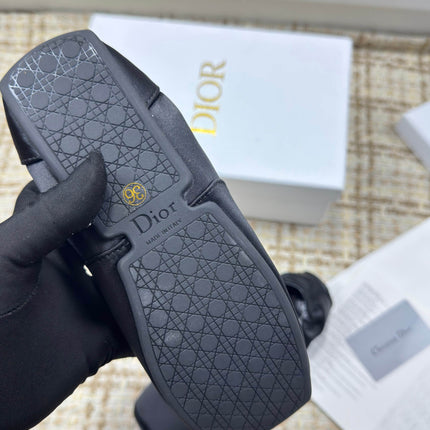 DIOR 26S LOW TOP SNEAKERS IN BLACK SATIN DIOR LOGO