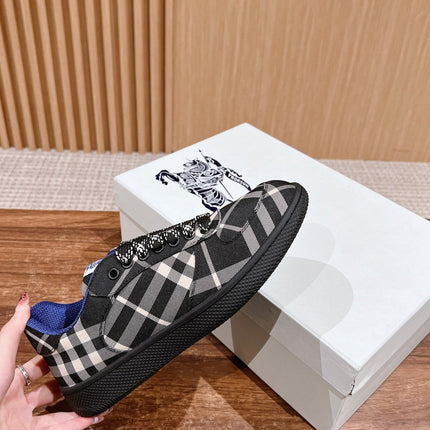 BURBERRY 26S SNEAKERS IN BLACK FABRIC PLAID