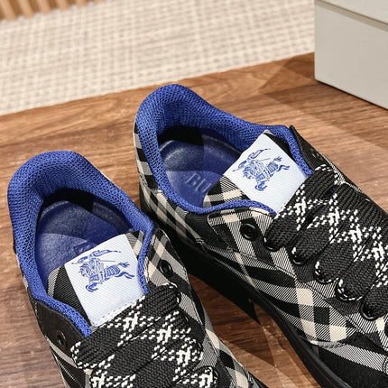 BURBERRY 26S SNEAKERS IN BLACK FABRIC PLAID