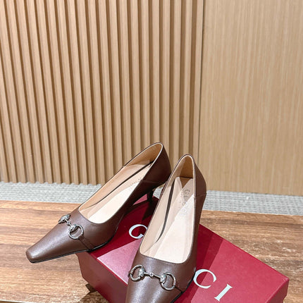 GUCCI 26S VITTORIA PUMPS 60 MM IN BROWN LAMBSKIN