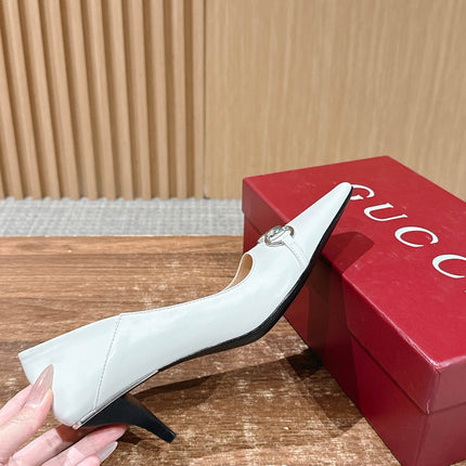 GUCCI 26S VITTORIA PUMPS 60 MM IN WHITE LAMBSKIN