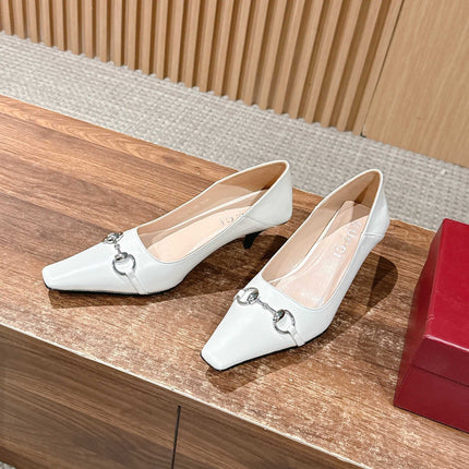 GUCCI 26S VITTORIA PUMPS 60 MM IN WHITE LAMBSKIN