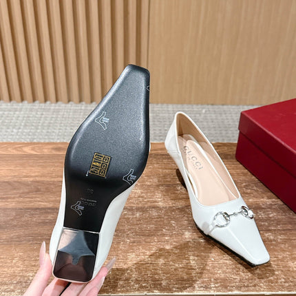 GUCCI 26S VITTORIA PUMPS 60 MM IN WHITE LAMBSKIN