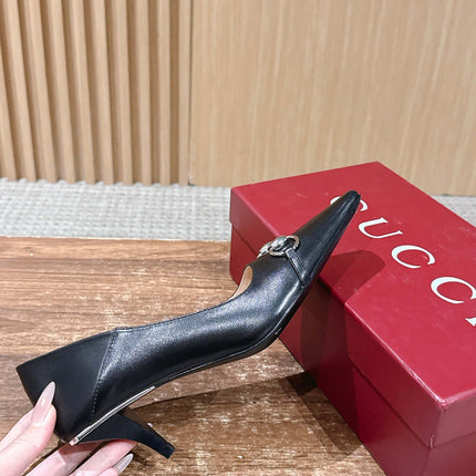 GUCCI 26S VITTORIA PUMPS 60 MM IN BLACK LAMBSKIN